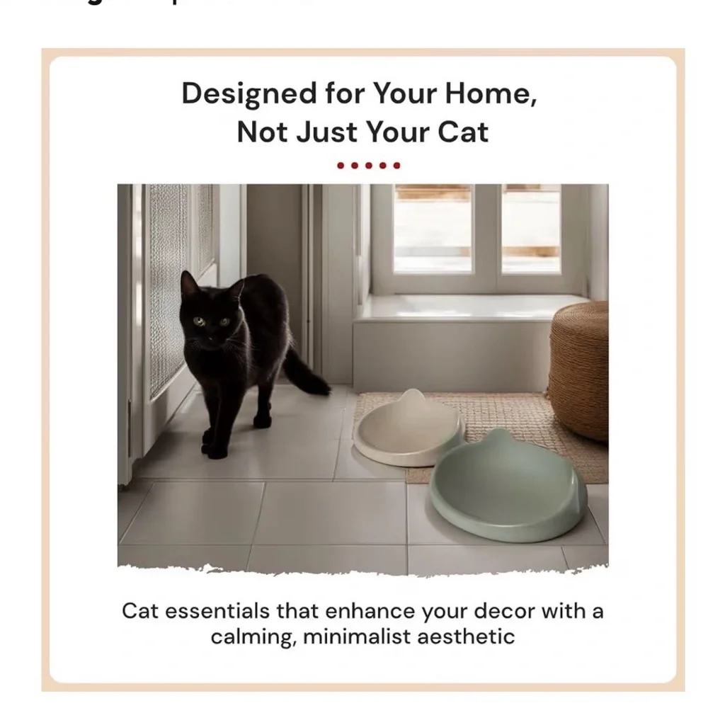 2 new anti-whisker fatigue cat food bowls by 7 Ruby Road